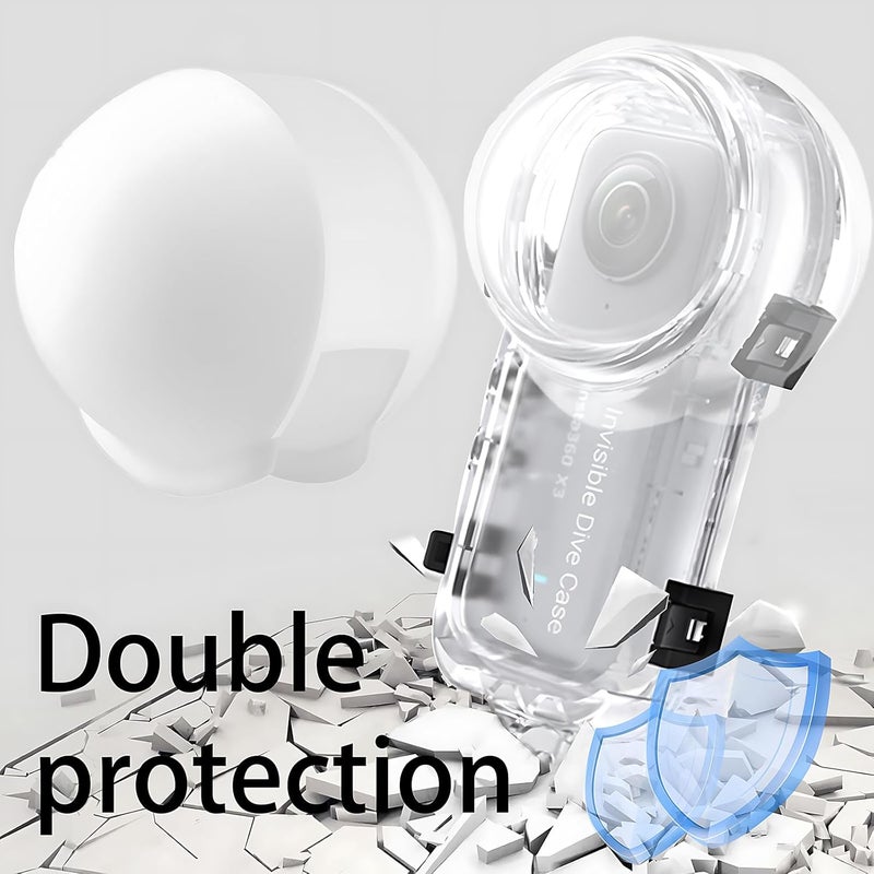 Sruim Lens Guard for Insta360 ONE X3 Invisible Dive Housing Case, Silicone Protective Cover, Lens Protector Case Accessories (White) - Image 5